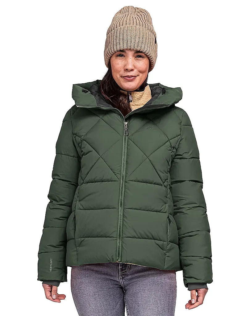 SCHÖFFEL | Damen Winter Isojacke Boston Hoodie | dunkelgrün