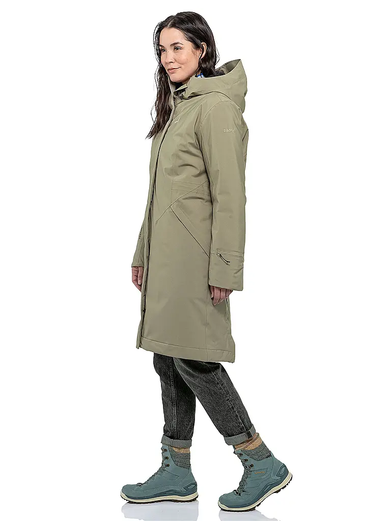 SCHÖFFEL | Damen Wintermantel Style Gregale Hoodie | olive