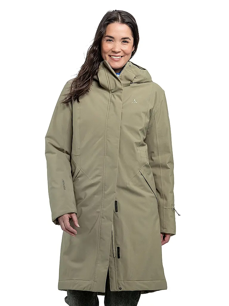 SCHÖFFEL | Damen Wintermantel Style Gregale Hoodie | olive