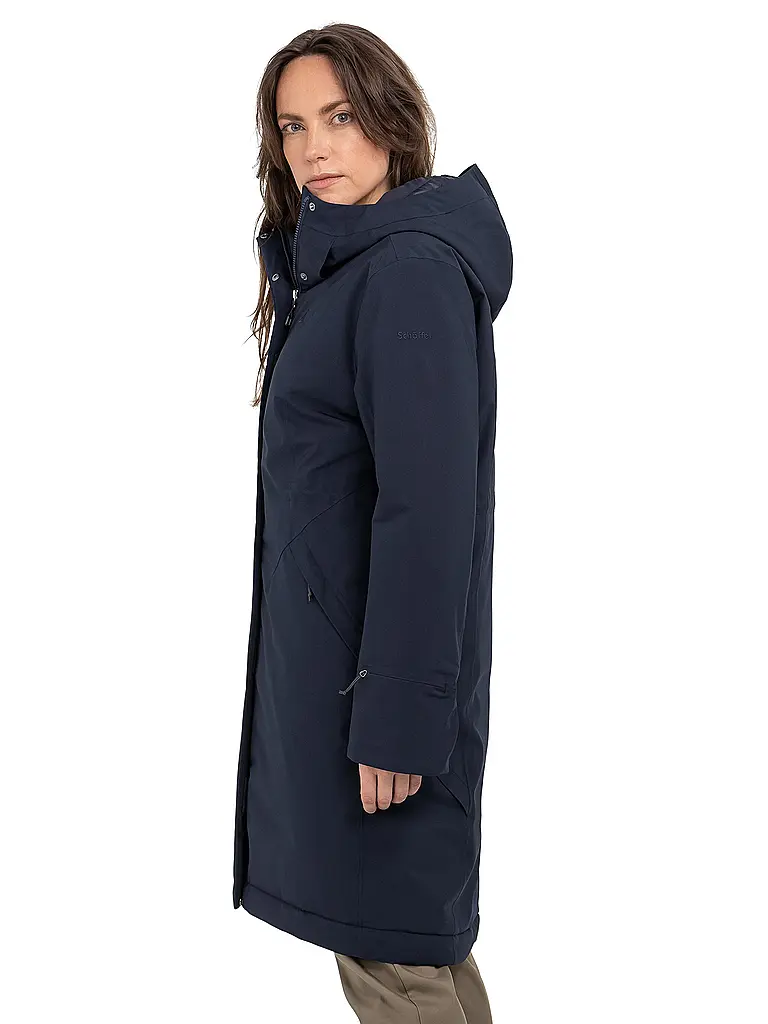 SCHÖFFEL | Damen Wintermantel Style Gregale Hoodie | dunkelblau