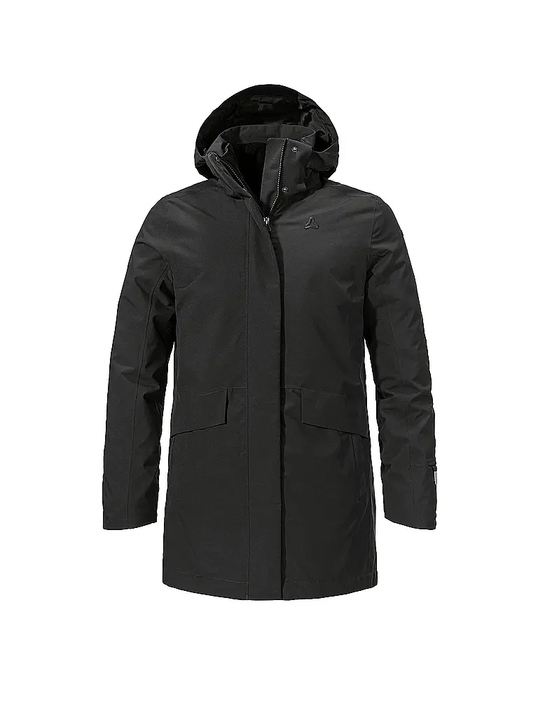 SCHÖFFEL | Damen Winterparka 3in1 Style Borkol Hoodie | schwarz