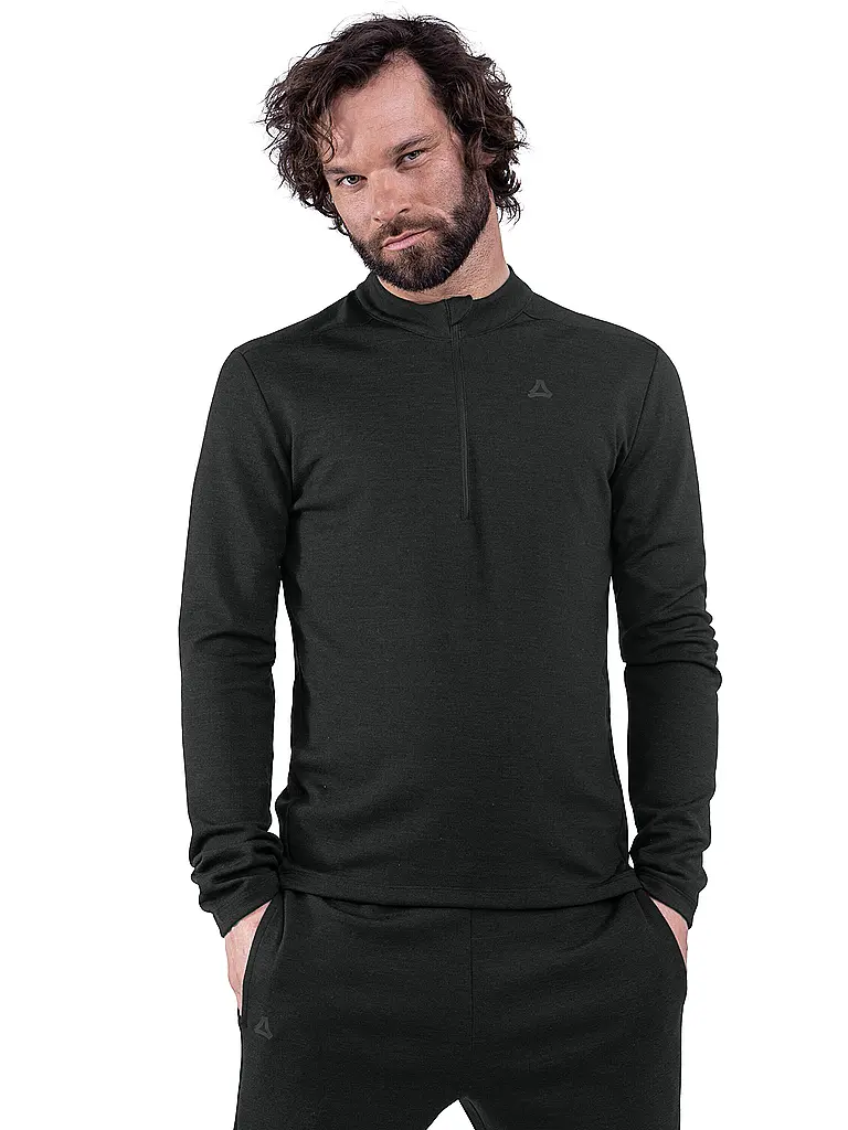 SCHÖFFEL | Herren Unterzieh Zipshirt Style Canyfer | schwarz