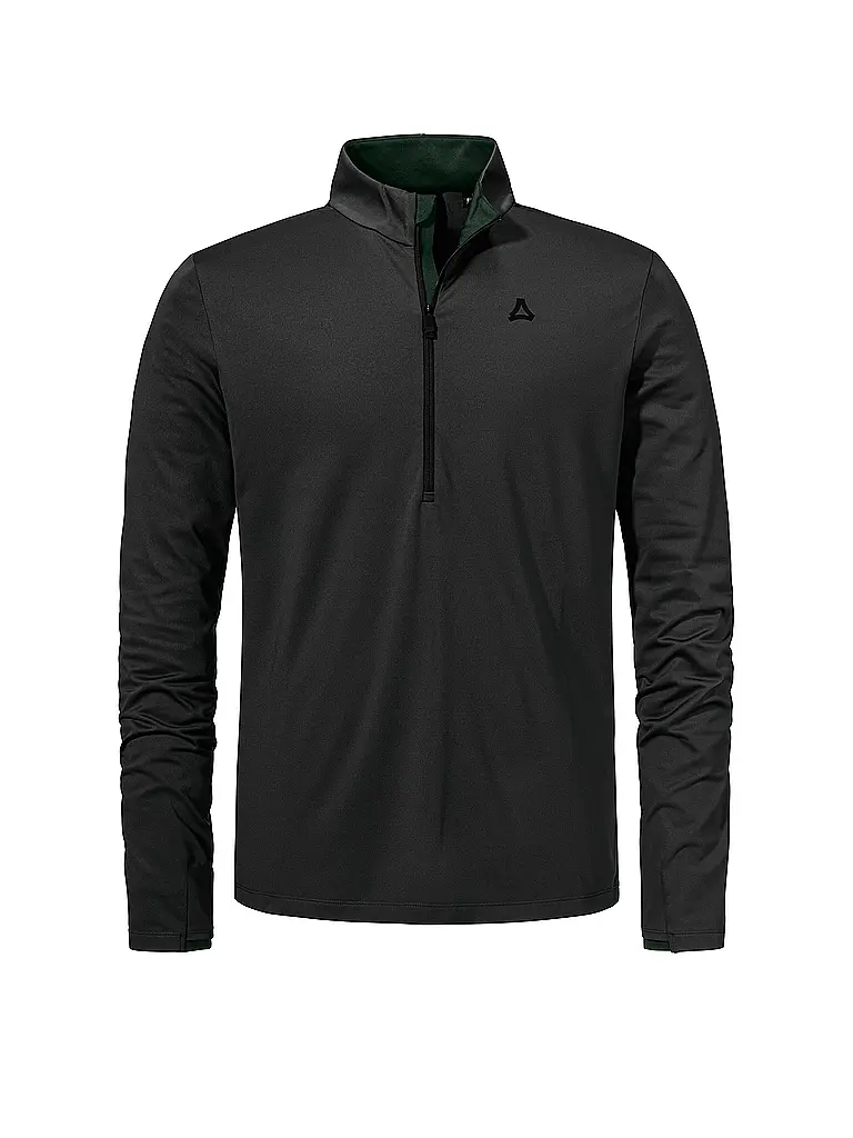 SCHÖFFEL | Herren Unterzieh Zipshirt Style Pine | schwarz