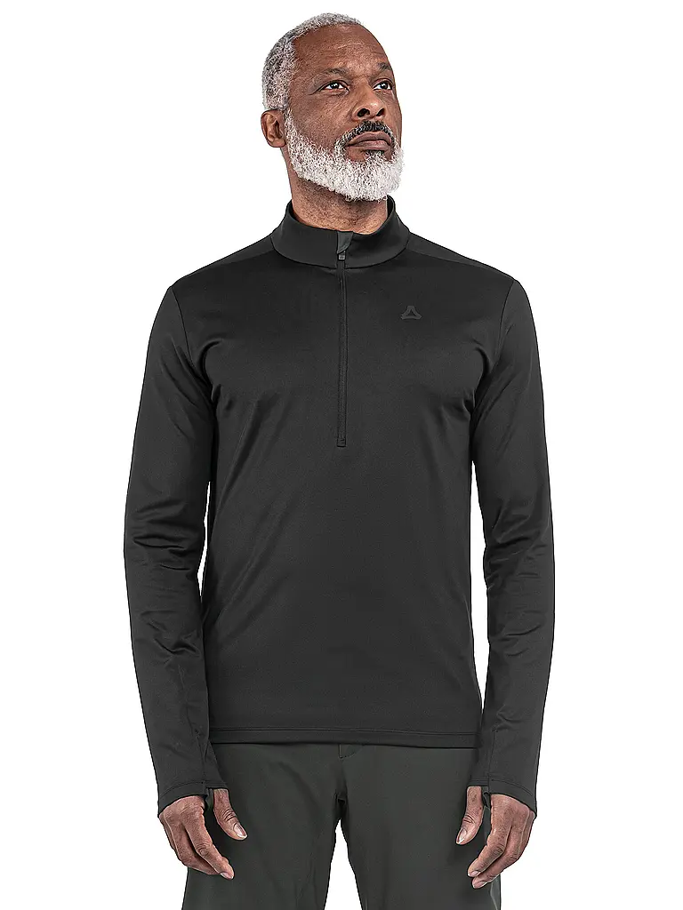 SCHÖFFEL | Herren Unterzieh Zipshirt Style Pine | schwarz