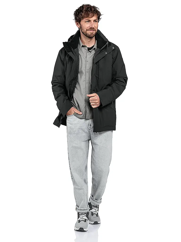 SCHÖFFEL | Herren Winterparka Style Borkol 3in1 Hoodie | schwarz
