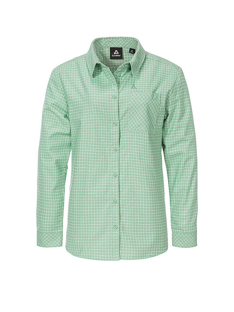 Schöffel Bluse Flanell Baumwolle Relaxed Fit Mint