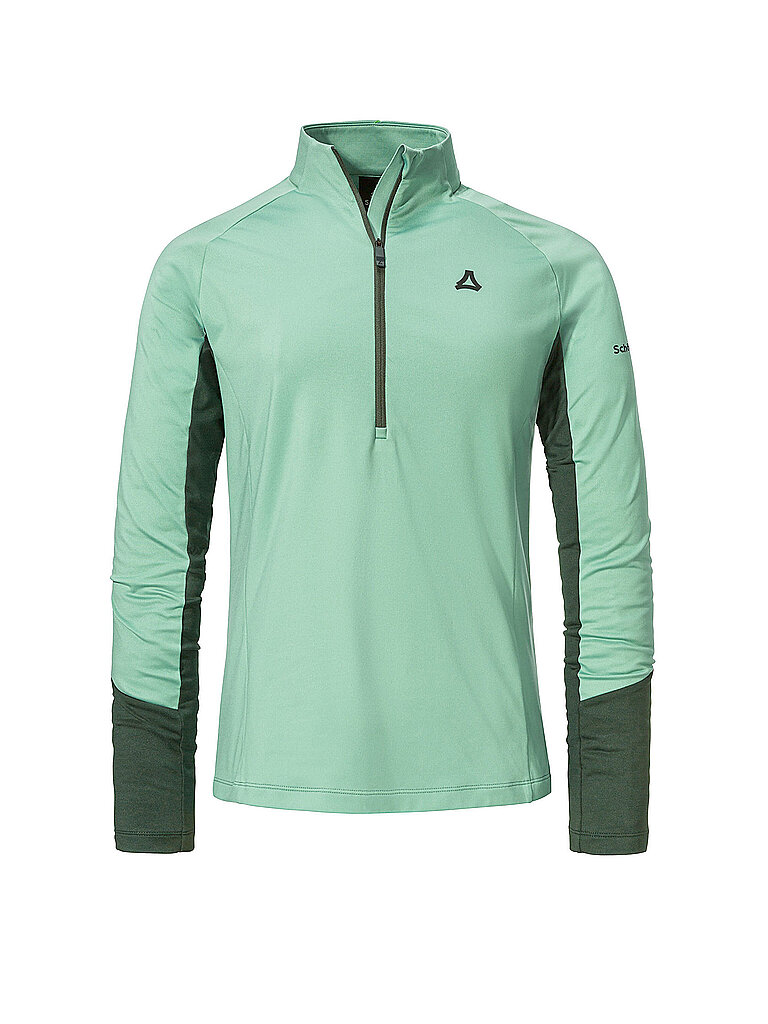 Schöffel Unterzieh Zipshirt Half-Zip Colour Block Hellgrün