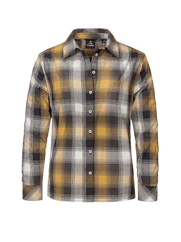 Schöffel Bluse Limedes Wanderbluse Baumwolle-Polyester Senf