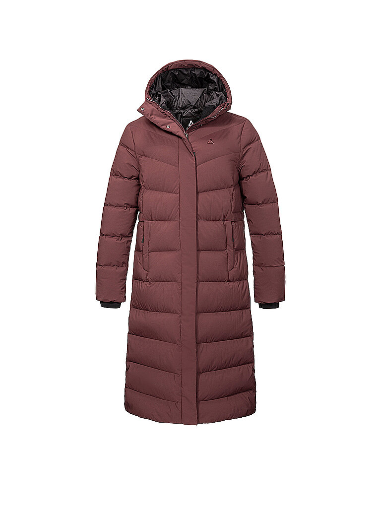 SCHÖFFEL Damen Wintermantel Vindave Down Hoodie dunkelrot | 34