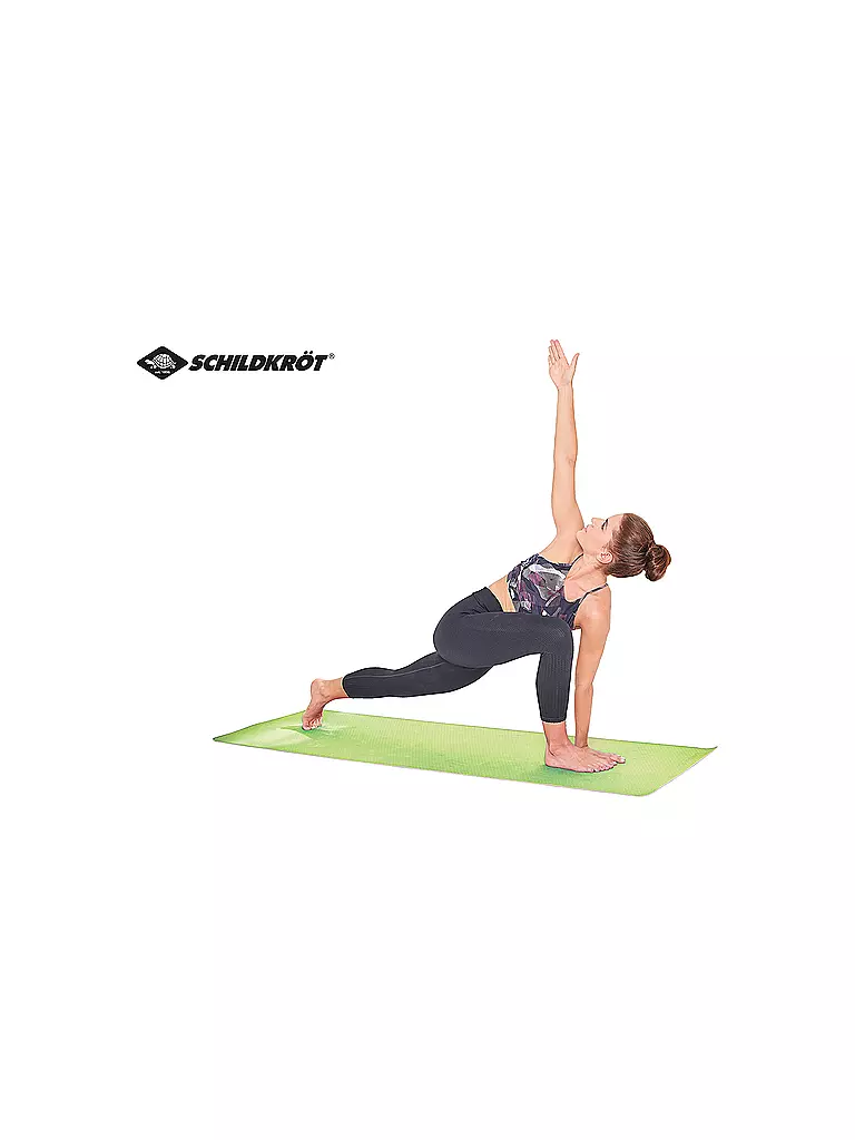 SCHILDKRÖT |  Bicolor Yogamatte, Lime-Anthrazit, 4mm, PVC-frei, im Carrybag  | grün