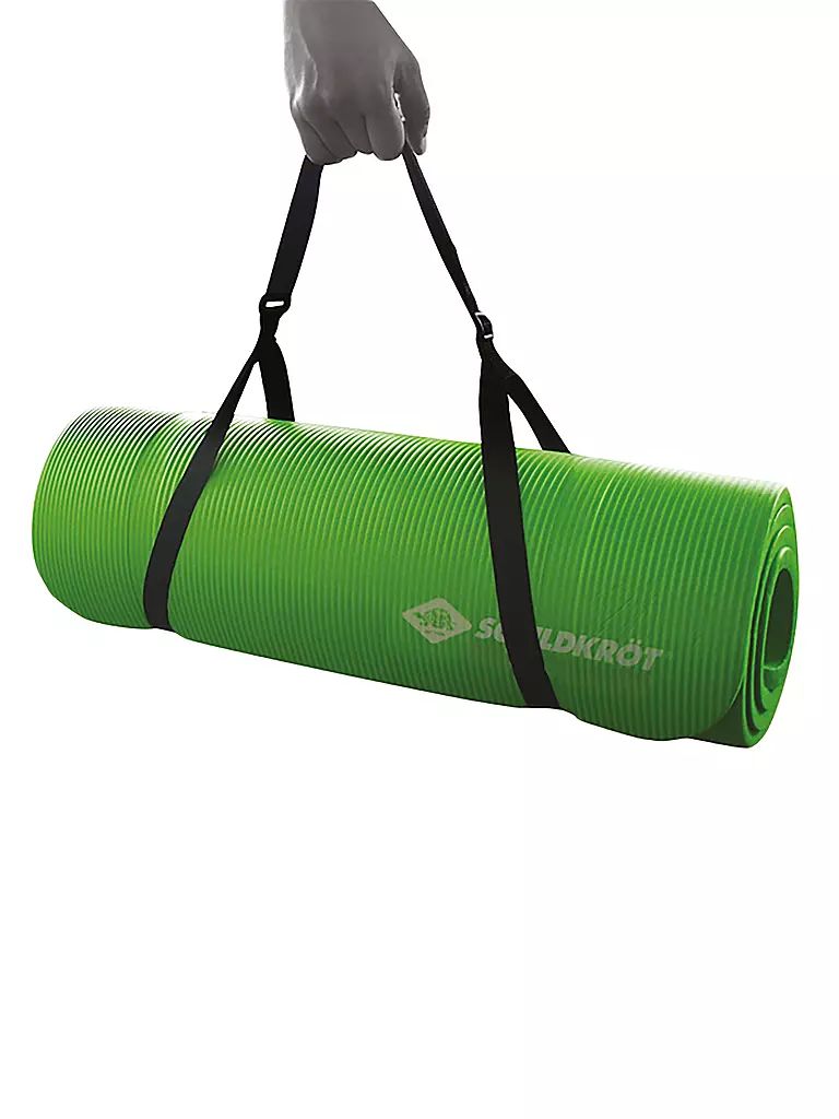 SCHILDKRÖT |  Fitnessmatte, 15 mm, Grün, mit Tragegurt | 
