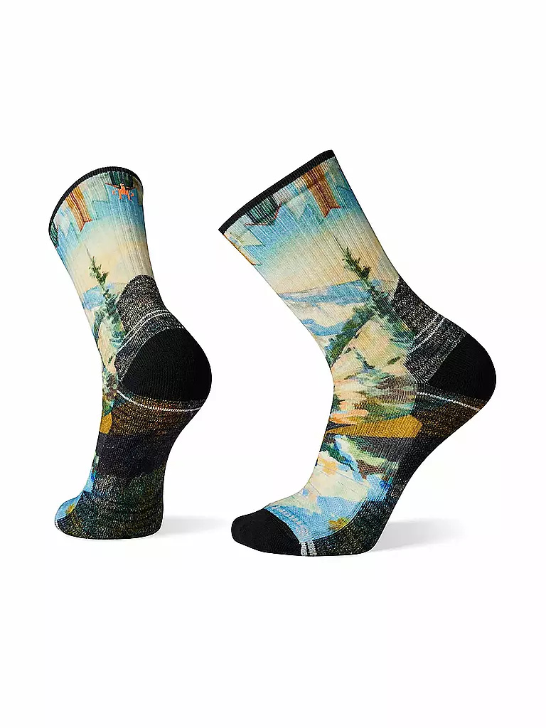 SMARTWOOL | Herren Wandersocken Hike Light Cushion Mountain Print Crew | blau