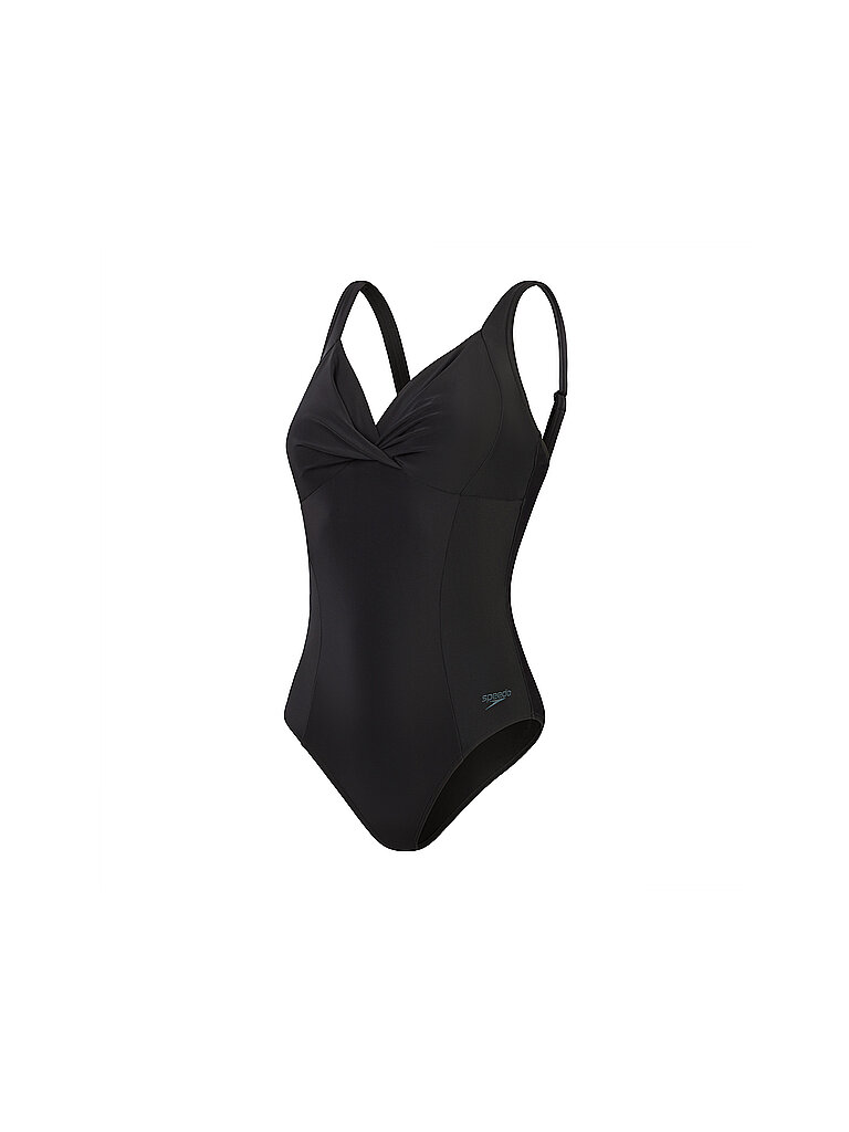 Speedo Badeanzug Shaping Cross Knot Mesh Schwarz
