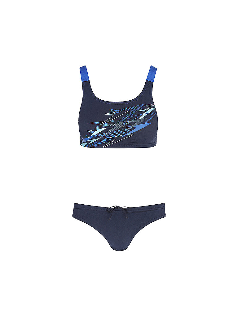 Speedo Bikini Medley Logo V-Back 2-teiliger Endurance+ Dunkelblau
