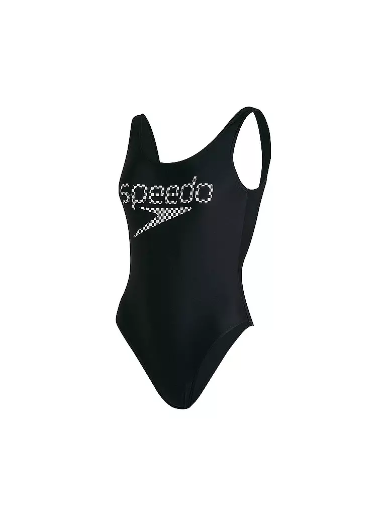 SPEEDO | Damen Badeanzug Logo Deep U-Back | schwarz