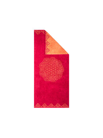 SPIRIT OF OM | Liegetuch Happy Flower of Life rubinrot/koralle
