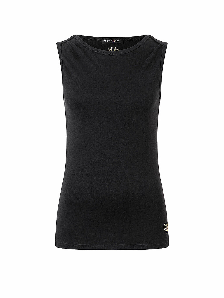 SPIRIT OF OM Yogatank Bambus High Neck Bambus Schwarz