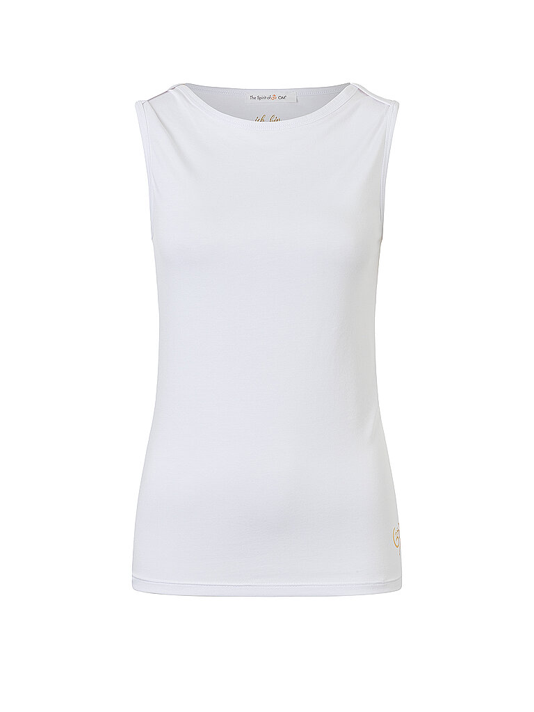 SPIRIT OF OM Yogatank Bambus Weiss