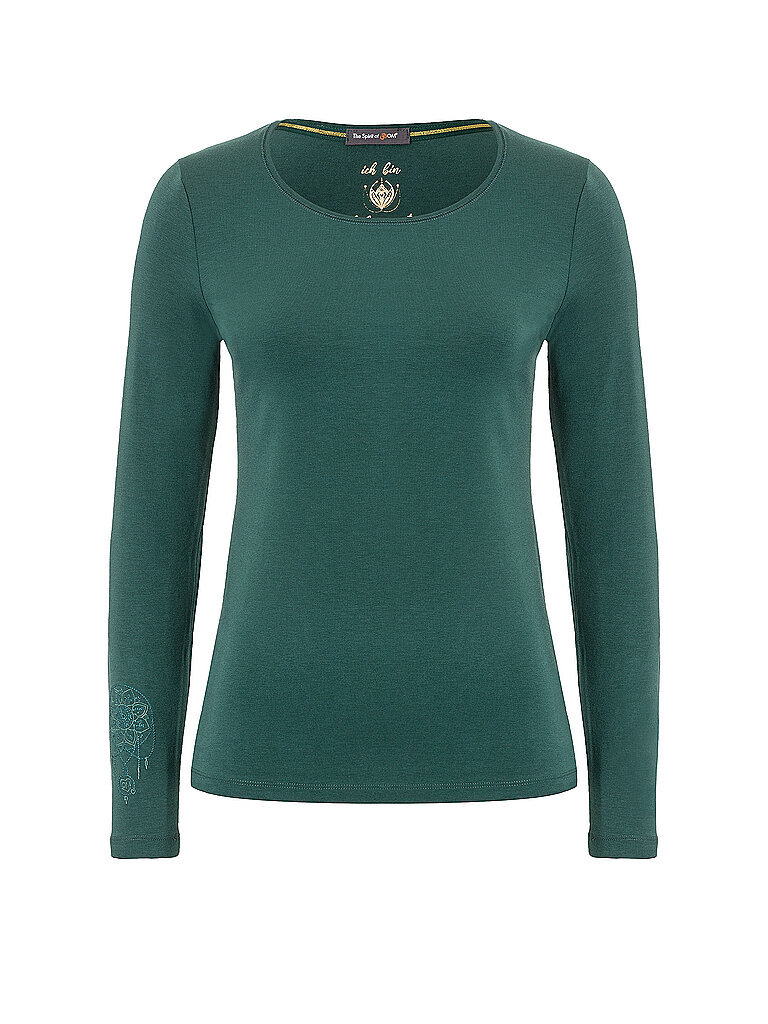 SPIRIT OF OM Yogashirt Chakra-Flower Bambus Dunkelgrün