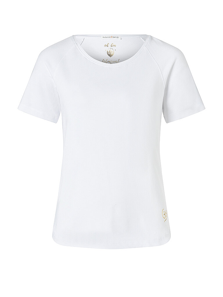 SPIRIT OF OM Yogashirt Raglan Herz Bambus-Viskose-Baumwolle Weiss