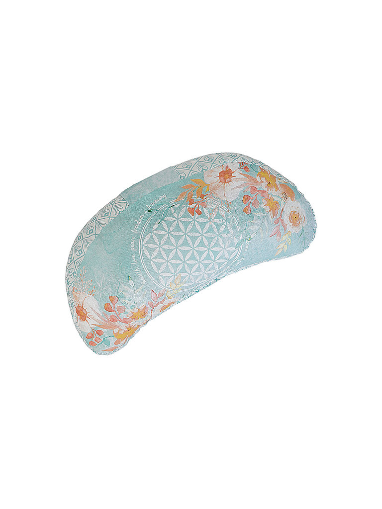 SPIRIT OF OM Meditationskissen Halbmond jade/orange bunt