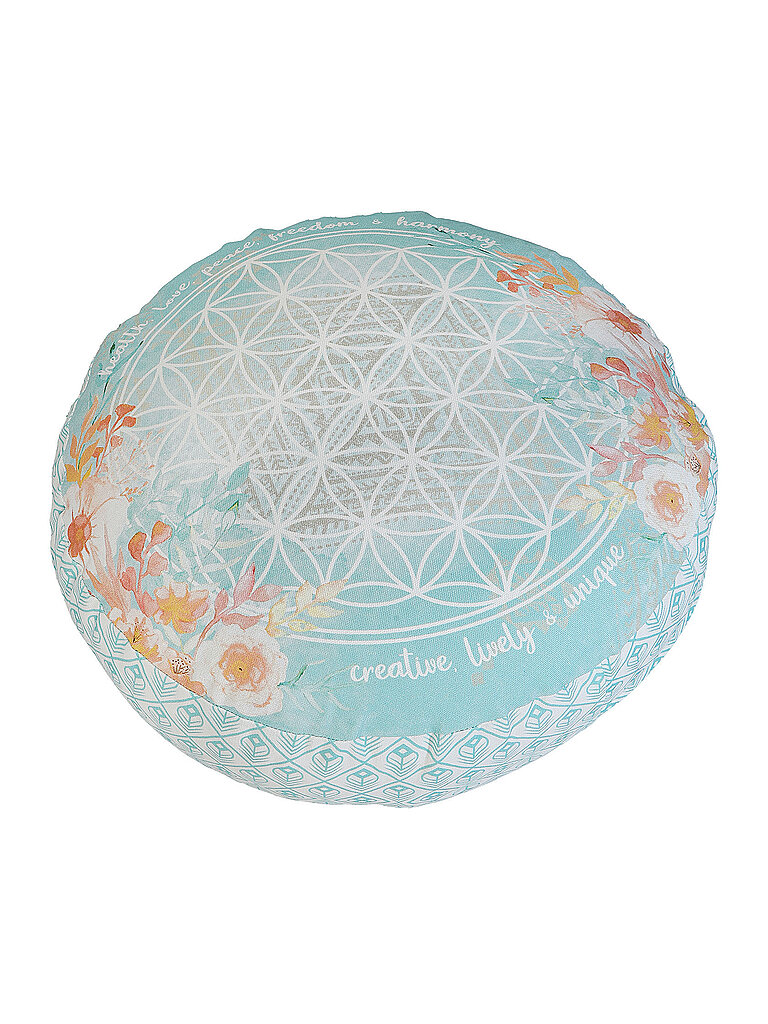 SPIRIT OF OM Meditationskissen rund jade/orange bunt