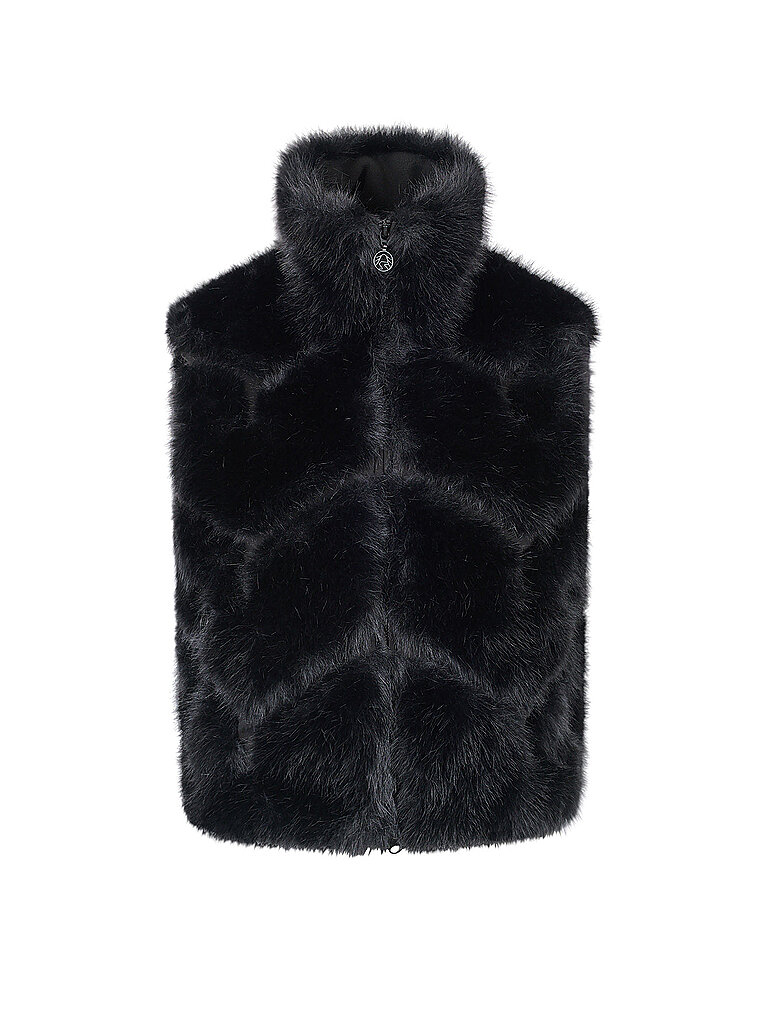 Damen Weste Fake Fur schwarz 38 W