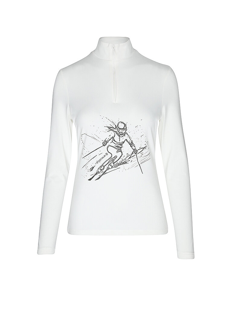 SPORTALM Damen Unterzieh Zipshirt mit exklusivem Print creme | 34