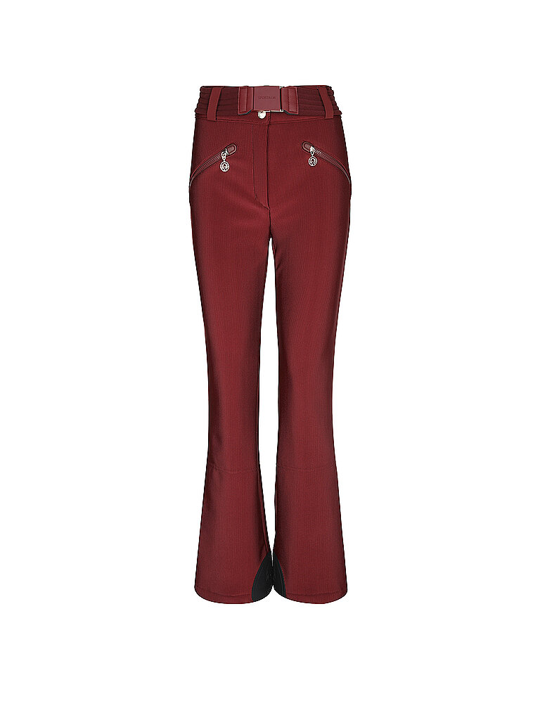 SPORTALM Damen Skihose Softshell mit Gürtel dunkelrot | 34