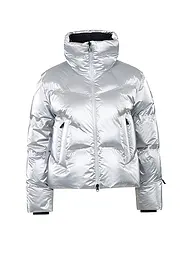 SPORTALM | Damen Daunen Skijacke in trendiger Metallicoptik | Hellgrau