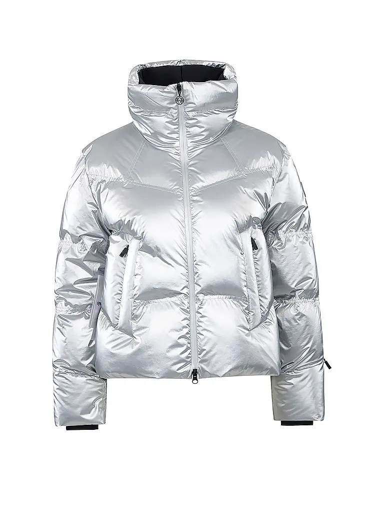 SPORTALM | Damen Daunen Skijacke in trendiger Metallicoptik | hellgrau