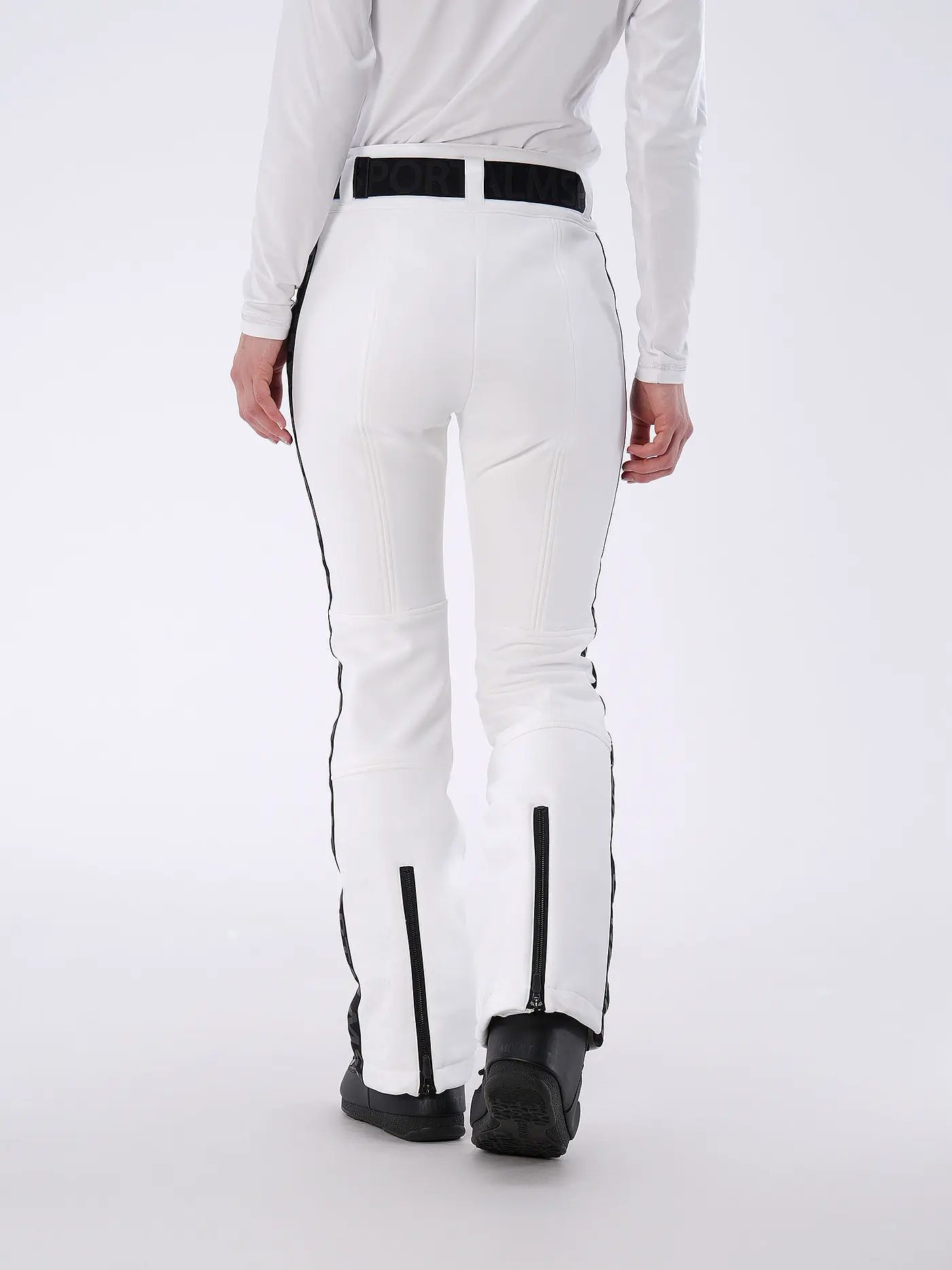 SPORTALM | Damen Ski  Softshell-Hose mit Gürtel | weiss