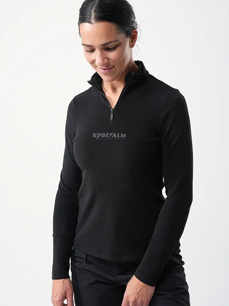 SPORTALM | Damen Unterzieh Zipshirt aus dünner Fleece-Qualität | 