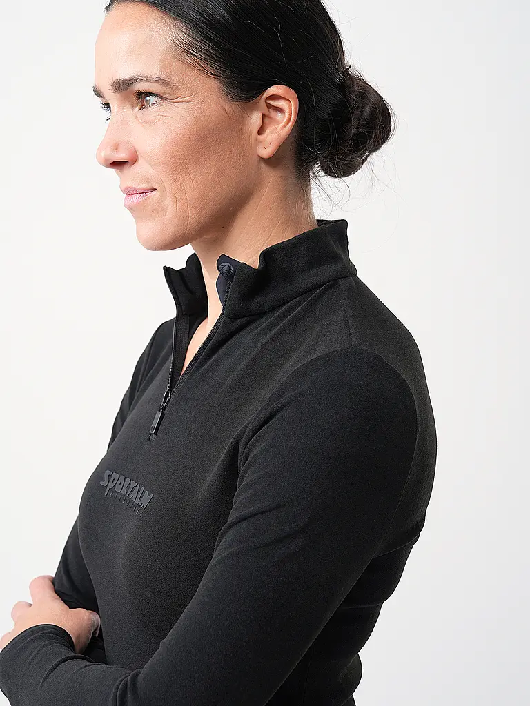 SPORTALM | Damen Unterzieh Zipshirt aus dünner Fleece-Qualität | 