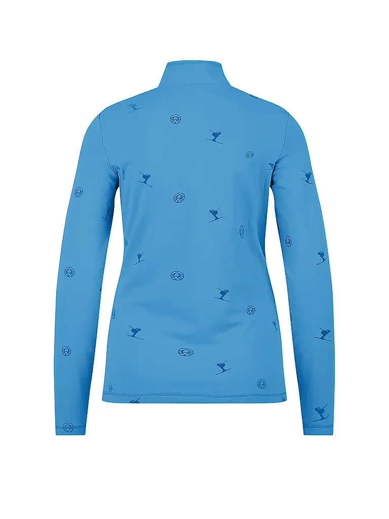 SPORTALM | Damen Unterzieh Zipshirt im Allover-Flockprint | blau
