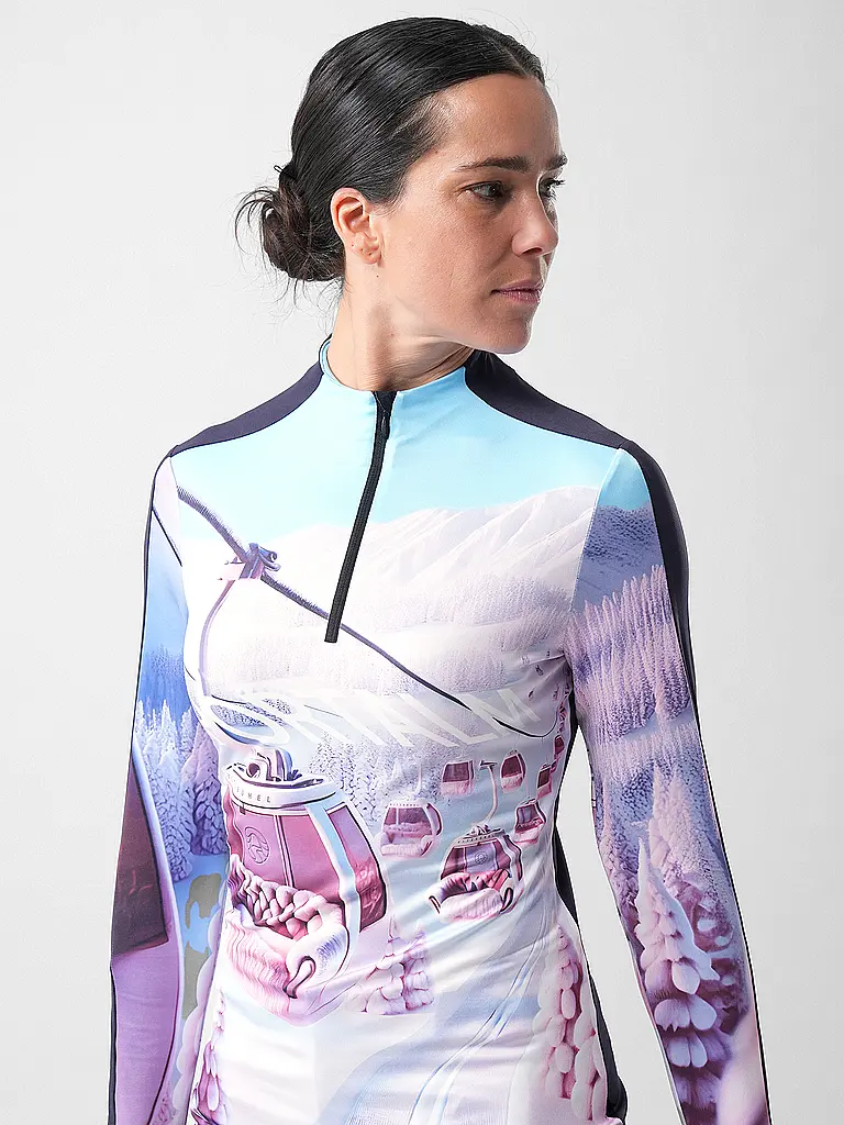 SPORTALM | Damen Unterzieh Zipshirt mit exklusivem Print | schwarz