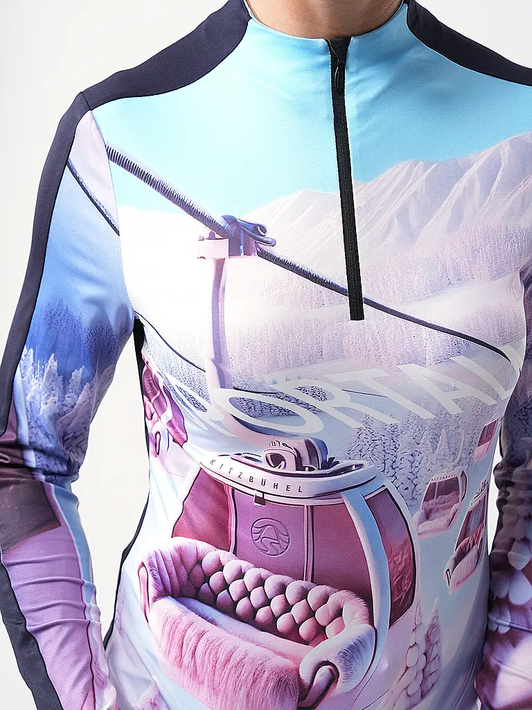 SPORTALM | Damen Unterzieh Zipshirt mit exklusivem Print | 