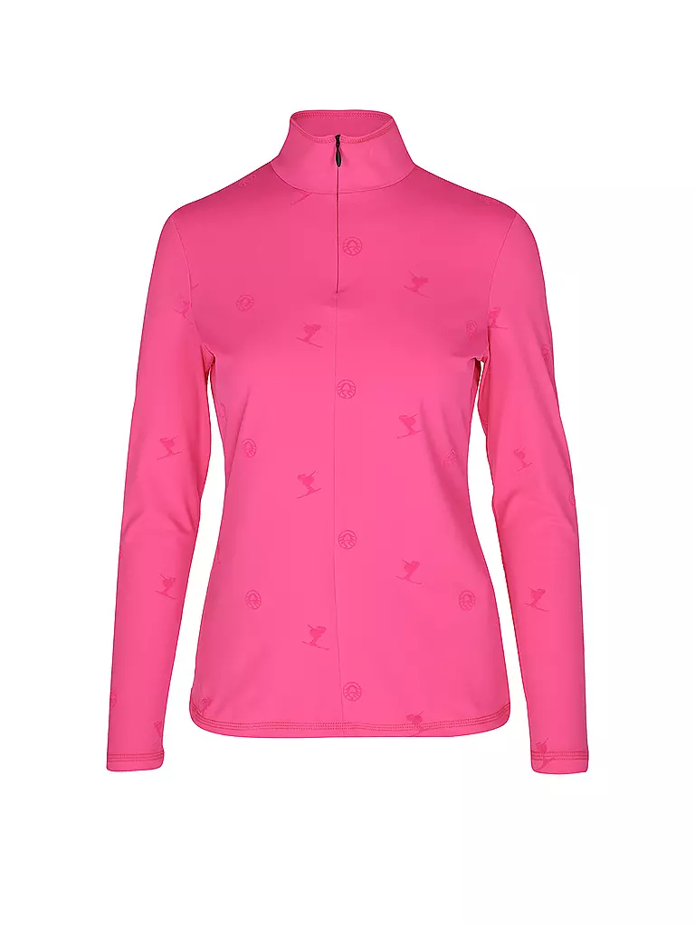 SPORTALM | Damen Unterzieh Zipshirt mit Flock-Print  | pink