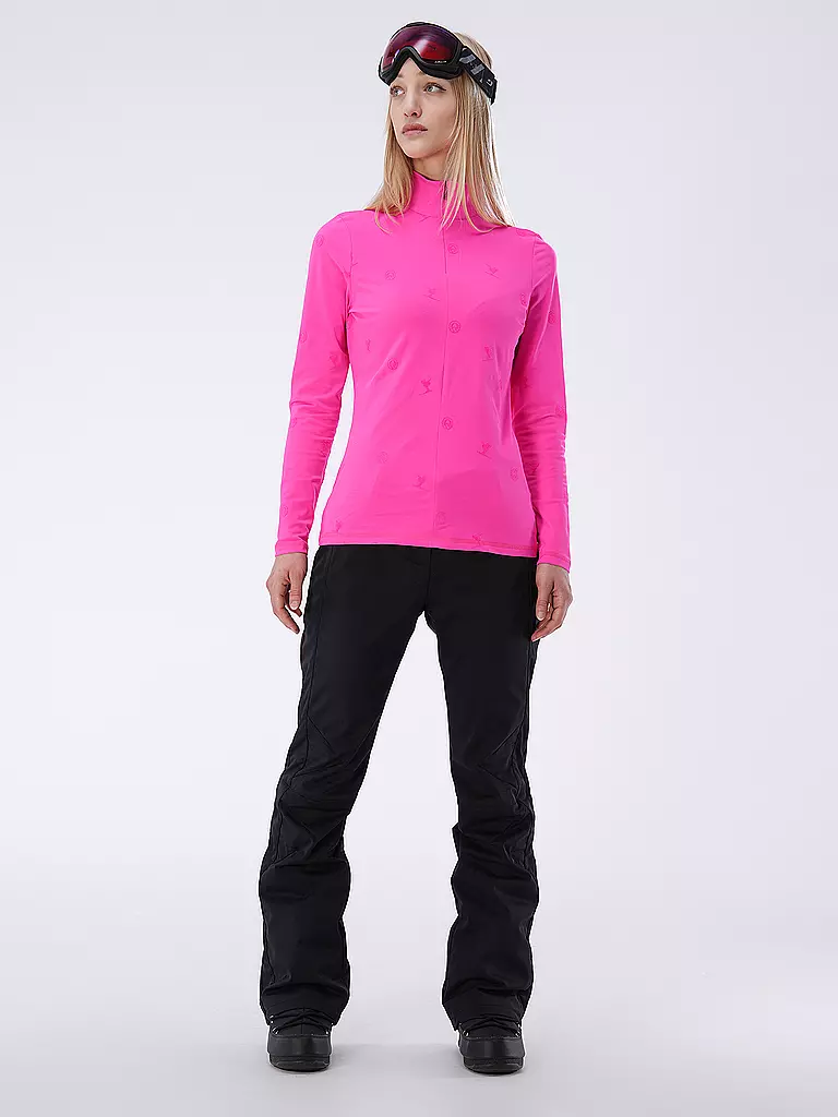 SPORTALM | Damen Unterzieh Zipshirt mit Flock-Print  | pink