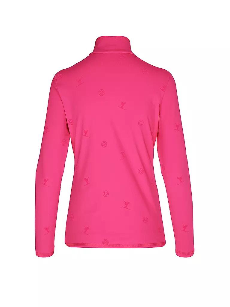 SPORTALM | Damen Unterzieh Zipshirt mit Flock-Print  | pink