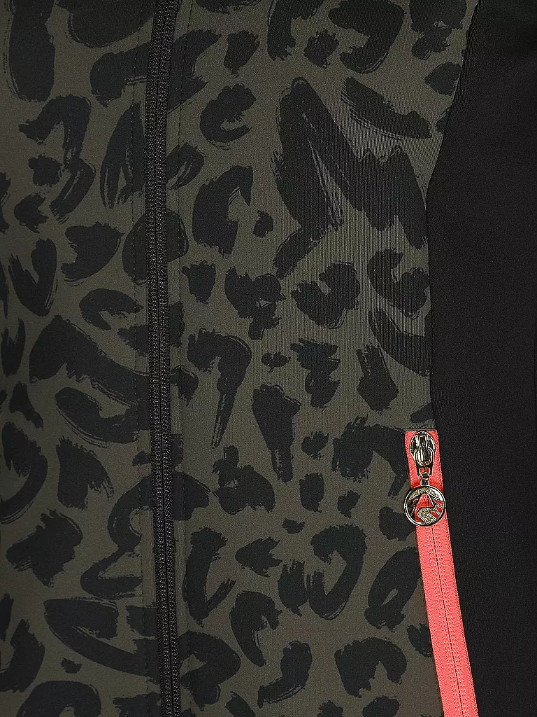 SPORTALM | Damen Unterziehjacke mit trendigem Leo-Druck auf hochwertiger Jersey-Qualität  | schwarz
