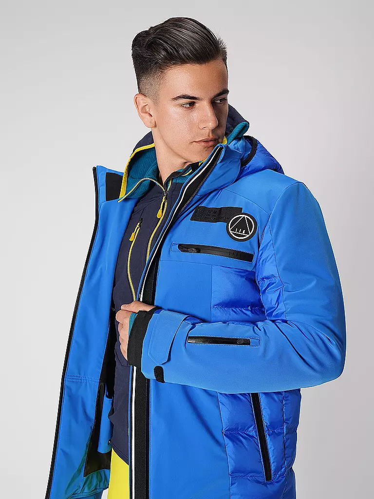 SPORTALM | Herren Hybrid Skidaunenjacke mit abnehmbarer Kapuze  | blau