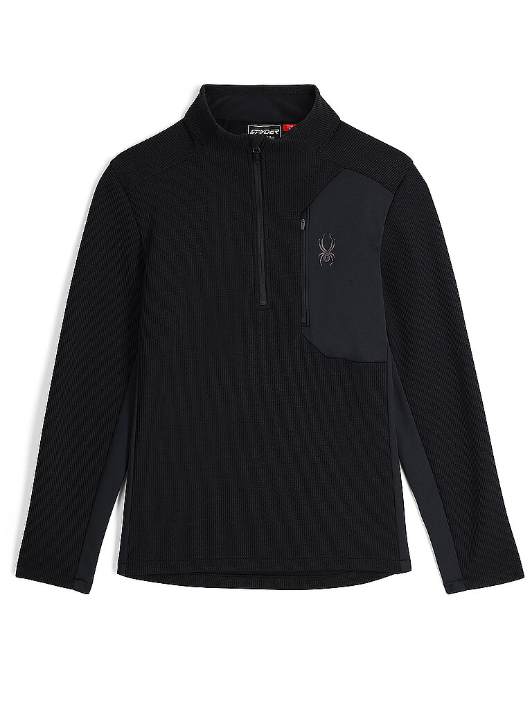 Spyder Pullover Half Zip Polyester Fleece Schwarz