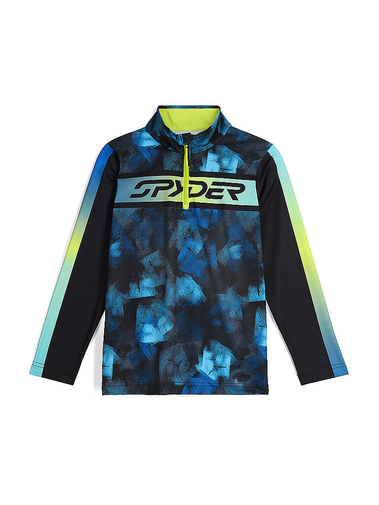 Spyder Half Zip T-Neck Graphic Polyester Blau