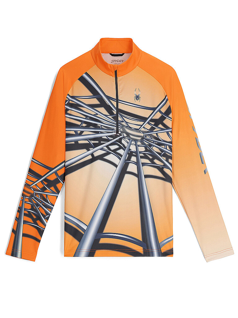 Spyder Half Zip T-Neck Stretch Knit Orange