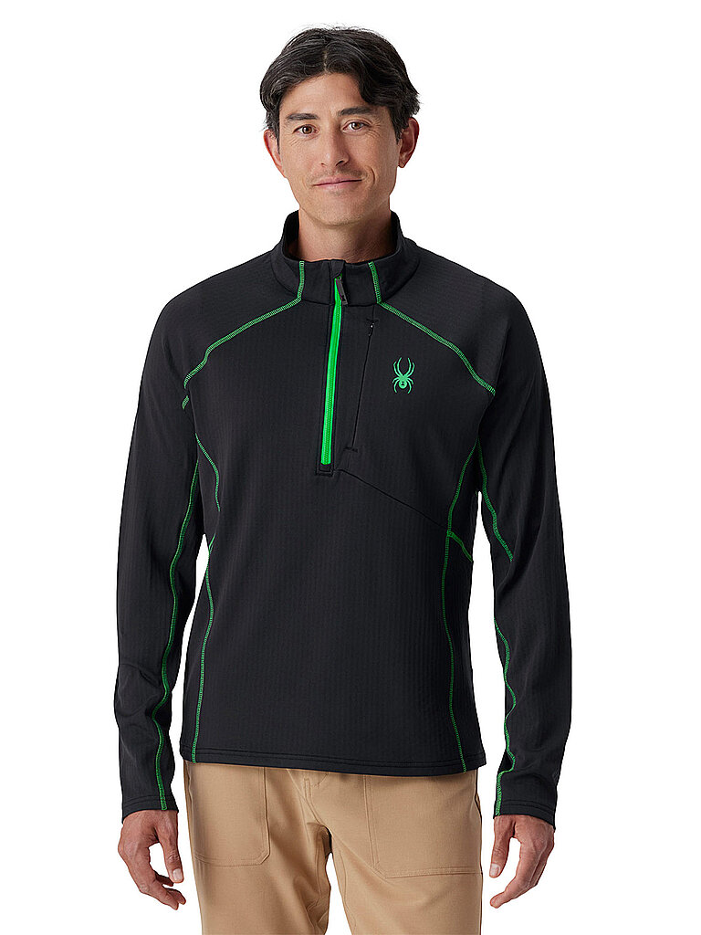 SPYDER Herren Unterzieh Zipshirt Gridweb Fleece schwarz | L