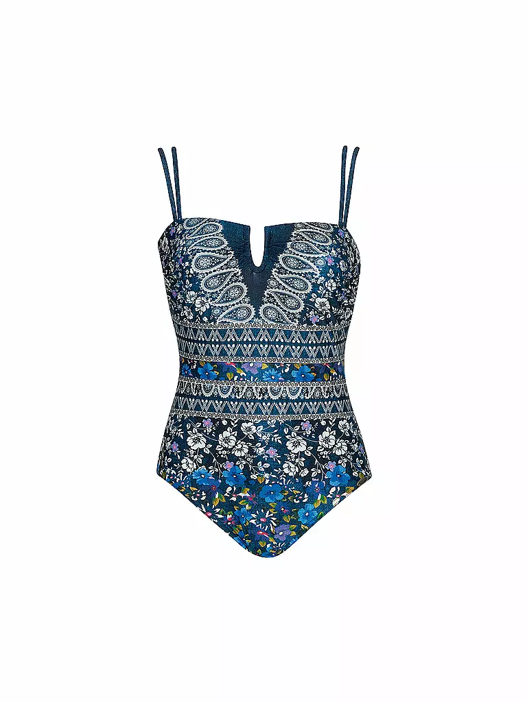SUNFLAIR | Damen Bandeau Badeanzug mit Formbügel | blau