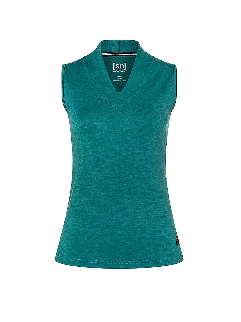 SUPER NATURAL | Damen Funktionspolotank Sporty | dunkelblau