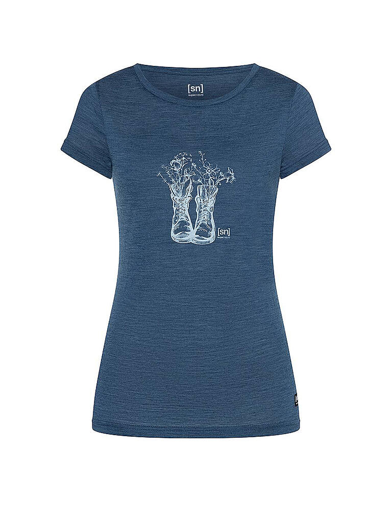 SUPER NATURAL | Damen Funktionsshirt Blooming Boots | blau