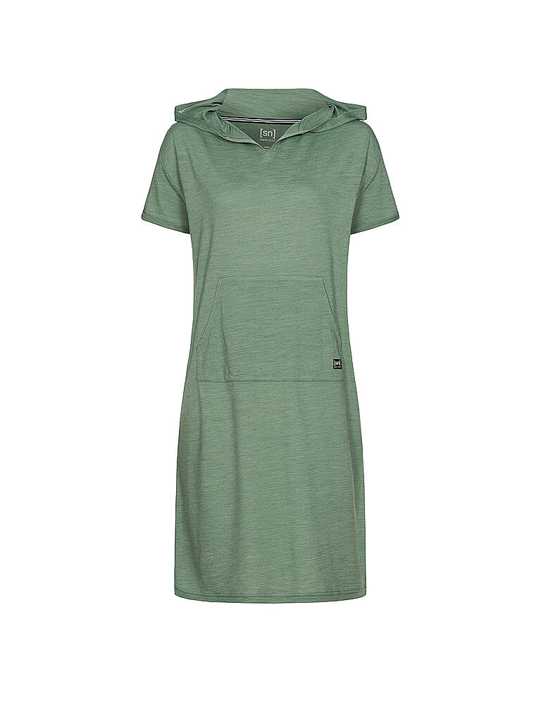 SUPER NATURAL | Damen Kleid Hooded Dress | grün
